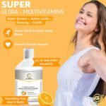 CALIGOLD Health Super Ultra Multivitamins and Minerals - Super Liquid Vitamins Boost Includes Super Greens & Amino Acids in Orange Flavour Daily Supplement - Image 3