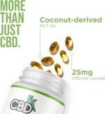 CBDfx 750mg CBD High Strength Broad Spectrum Soft Gel CBD Capsules, 25mg CBD per Capsule, Organic, Gluten-Free, 30 Capsules in Total (15-30 Days) - Image 5