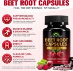 Beetroot Capsules 1300mg, Beetroot Powder for Endurance Support & Energy, Vegan Beet Root Supplement (120 Capsules, 60-Day Supply) - Image 3