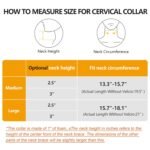 Soft Foam Neck Brace Universal Cervical Collar, Adjustable Neck Support Brace for Sleeping - Relieves Neck Pain and Spine Pressure, Neck Collar After Whiplash or Injury (Black, 3" Depth Collar, L) - Image 3
