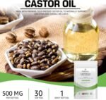 Castor Oil 500mg Softgel - Supports Immune System Skin Hair Health Joint Wellness Relief Natural Health Supplement - 30 Softgels, 1 Month Supply - Image 3