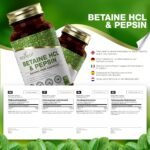 Ezyleaf Betaine HCL with Pepsin 650mg | 120 Vegan Capsules | Betaine Hydrochloride with Pepsin | Digestive Enzyme Supplements | No Artificial Ingredients | ISO Certified, Gluten Free Non-GMO | UK Made - Image 3