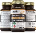 Epsilon Magnesium Glycinate Supplements - Chelated Mg Bisglycinate Supplement - 120 Easy to Take Vegan Capsules - 500mg Unbuffered Magnesium-Glycinate per Capsule - UK-Made - Image 3