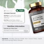 Activated Charcoal Capsules 2000mg | High Strength Activated Charcoal Powder from Coconut Shells | 200 Vegan Tablets | by Carlyle - Image 4