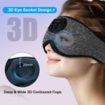 LC-dolida Bluetooth Sleep Mask Headphones, Eye Mask Headphones Built-in 38 Soothing White Noise, Can Play 15Hrs Breathable Eye mask with Bluetooth Earphones for Travel,Nap Sleeping,Shift Work - Image 3