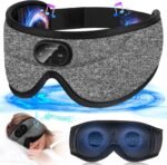 LC-dolida Bluetooth Sleep Mask Headphones, Eye Mask Headphones Built-in 38 Soothing White Noise, Can Play 15Hrs Breathable Eye mask with Bluetooth Earphones for Travel,Nap Sleeping,Shift Work - Image 6