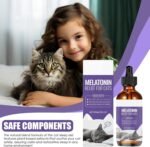 Sleep Aid for Cats - 60ML Stress Relief Solution,Cat Sleep Supplement - for Health Tension Small Medium Large Breed Travel Home Night Time - Image 3