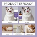Sleep Aid for Cats - 60ML Stress Relief Solution,Cat Sleep Supplement - for Health Tension Small Medium Large Breed Travel Home Night Time - Image 5