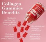 Collagen Gummies with Vitamin C and Biotin – Peach Flavored, Without Sugar or Gluten, Collagen Gummies for Women and Men – Multivitamins Supports Hair, Skin & Nails – 60 Units per Bottle - Image 4