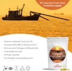 Icelandic Cod Liver Oil 1000mg | 90 Premium Softgels | High Strength Omega 3 with Vitamins A & D | Supports Heart, Brain & Eye Health | UK Made - Just Vitamins - Image 3