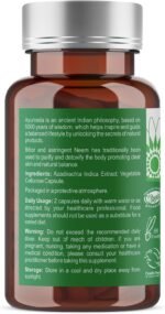 Ayumi Pure Neem Capsules, 60 Caps | Gut Health Supplements for Gut Cleanse | Vegan Neem Capsules to Combat Acne | DetoxCapsules to Aid Digestion & Immunity | Gut Repair for Men & Women | 500 mg - Image 3