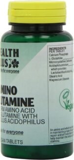 Health Plus Amino L-Glutamine 500mg Amino Acid Supplement - 60 Tablets - Image 3