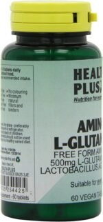 Health Plus Amino L-Glutamine 500mg Amino Acid Supplement - 60 Tablets - Image 5