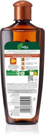 Vatika Naturals Argan Enriched Hair Oil - 200ml | Multivitamin A, E & F | Brilliant Shines, Non-Greasy Formula | For Moisture Soft Hair - Image 3