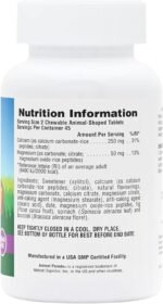NaturesPlus Animal Parade Children's Calcium Sugar-Free - Chewable Calcium and Magnesium Formula for Kids - Vanilla Sundae Flavour, Vegan, Gluten Free - 90 Animal Shaped Tablets - Image 4