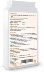 Organic Turmeric Curcumin 500 mg Plus Black Pepper - High Potency - 120 Veg Capsules - UK Manufactured, Non-GMO & Gluten Free - Suitable for Vegetarians and Vegans - Image 3