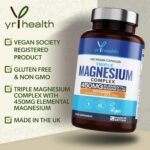 Vegan Magnesium Supplements with Zinc, 180 Capsules, Triple Magnesium Complex Supplement Plus Vitamin D, B6 & Copper, Vegan Society Registered, Made in The UK by YrHealth - Image 3