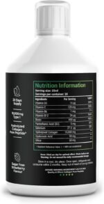 High Strength 10,000mg Marine Collagen for Skin, Hair, Nails and Joints | Hydrolysed Collagen Pure Peptides Drink Infused Hyaluronic Acid | Vitamin C, D and Biotin, Sugar Free Strawberry - Image 4
