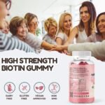 Biotin Gummies 5,000µg - Hair Skin and Nail Vitamins, Vegan Plant Based Biotin Hair Growth Gummies for Women & Men, Supports Menopause, Perfect for Bone, Teeth & Muscle, Enhanced with Zinc - Image 4