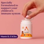 Active Immune Kids Supplement, Vitamin D, C & Zinc, Daily Multivitamin for Kids Immune System, Chewable & Easy to Swallow, 60 Orange Flavoured Chews, 2 Month Supply - Image 3