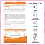 Active Immune Kids Supplement, Vitamin D, C & Zinc, Daily Multivitamin for Kids Immune System, Chewable & Easy to Swallow, 60 Orange Flavoured Chews, 2 Month Supply - Image 6