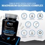 Magnesium Glycinate Complex with Vitamin B6, Zinc & Pantothenic Acid - 120 Vegan Capsules - 250mg Elemental Magnesium per Serving - High Strength Magnesium Bisglycinate - Nu U Nutrition - Image 5