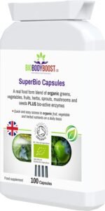 SuperBio Organic Capsules: Comprehensive Blend of 35 Grains, Greens, Fruits & More - Daily Nutrient Boost - 100 Capsules - Image 4