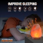 ONEX Natural Himalayan Salt Lamp Hand Carved Crystal Rock Salt Lamp with Wooden Base Home Decor Table Lamp Stress Relief & Meditation (1-2 KG) - Image 4