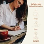 Moksha | No Ordinary Moments | Caffeine Free Decaf Mushroom Coffee Alternative | Lion’s Mane, Chaga, Reishi Mushrooms, Maca for Energy and Focus | Coffee Chai Latte Taste | Vegan | 150g - 30 servings - Image 4