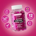 Hair Vitamin Biotin Complex Gummy | 12 Essential Vitamins containing Biotin, Vitamin C, Folic Acid and Zinc | Cherry Flavour | 60 Vegan Gummies | Maintain Healthy Hair Growth by NUTRIGUMS® - Image 3