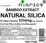 5250mg (per Capsule) Bamboo Extract 75% Natural Silica Pure V Capsules - Bambusa Vulgaris - Free from fillers Binders & Bulking Agents (30 V Capsules (1 Month Supply)) - Image 3