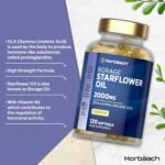 Starflower Oil Capsules 2000mg | 337mg GLA | Cold-Pressed Borage Oil with Vitamin B6 | Natural Source of Omega-6 | 120 Softgels | by Horbaach - Image 3