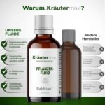 Kräutermax - Plant Fluid Valerian+ - Distillate in Glass - Vegan - Sustainable Packaging Thanks to Amber Glass Bottle - 50 ml - Image 4