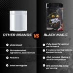 Black Magic Pre Workout – Strength, Energy, Focus & Muscle Pumps | BCAA + EAA | High Stim | No Crash | 720g (Cherry Cola) - Image 5