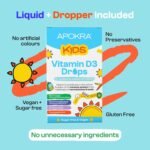 Vitamin D Drops Baby & Kids - Vegan - 60 Days Supply – 30mL – Preservative Free and Sugar Free Kids Vitamins - VIT D 400IU in MCT Oil - 10 micrograms per 0.5mL | APOKRA - Image 3