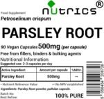 500mg Parsley Root x 90 V Capsules (1 Month Supply) Suitable for Vegan Vegetarian Diet - Image 3