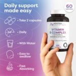 Essentials Vitamin B Complex with Vitamin C, Magnesium and Zinc (120 Capsules), Vitamin B Supplements to Support Energy, Muscle Health, Immunity and Daily Vitality - Image 4