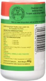 Pure Cod Liver Oil for Dogs (90 Capsules 40g) - Helps Maintain Healthy Skin, Strong Bones and Teeth - Image 3