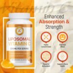 Liposomal Vitamin C 2200mg, Max Absorption, High Strength, Antioxidant, No additives, Non-GMO - 60 Capsules - Image 3