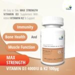 VitaThrive® Vitamin D3 100µg Max Strength 4000IU & K2 100µg – 120 Capsules - Image 4