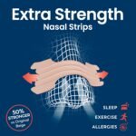 Breathe Right Extra Strength Beige 26 Pieces, Nasal Strips for Snoring, Nose Strips for Breathing, Blocked Nose Relief, Drug-Free Snoring Aid for Men and Women, Pack of 26 - Image 4