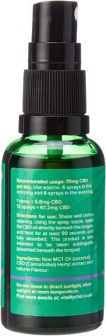 Vitality CBD Oral Spray in MCT Oil, 1200 mg, Berry, 30 ml, NO THC - Image 4