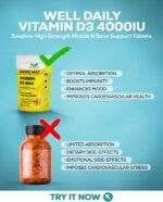 Vitamin D3 - D3 Vitamin 4000 Lu | 30 Tablets Max Vitamin D3 | Easy to Swallow High Strength Muscle & Bone Support Tablets | Halal & Kosher Vegan Tablets for Regulate Blood, Heart Function - Image 5