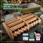 Wooden Foot Massager Roller - FSC®100% Wood Dual Rollers - Massagers for Feet Pain - Plantar Fasciitis Relief - Rolling Acupressure Massage Tool with Reflexology Guide - Gift for Men, Women - Image 3