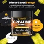 2X Creatine 120 Gummies Max 5000mg for Men & Women Creatine Monohydrate Plus B12 and L-Taurine Chewable Gummies, 2 x 1 Month Supply (Dual Pack, Pineapple & Blue Raspberry) - Image 5