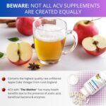 Apple Cider Vinegar Tablets with Mother - 3600mg High-Strength ACV Capsules Boosted with Green Tea, Ginger & Cayenne Extract - Raw Unfiltered Cider Vinegar - 90 Vegan Pills - Image 3