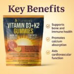Vitamin D3 + K2 Gummies – 4000 IU Vegan D3 & 200 mcg MK-7, Magnesium, Coconut Oil, Astaxanthin & BioPerine® – Sugar-Free, Natural Blood Orange Citrus – 60 Vegan Gummies, Made in UK - Image 4