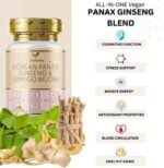 Panax Ginseng Capsules - 6000mg Korean Red Ginseng and Ginkgo Biloba - Ashwagandha 1000mg, Ginger - for Men & Women - Premium Ginseng Root Standardised 20% Ginsenosides - 30 Tablets - UK Made - Image 3