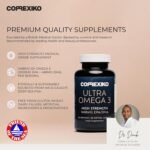 CORREXIKO Ultra Omega 3 Capsules - High Strength 1000mg EPA & 498mg DHA - Aids Skin Hydration to Reduce Fine Lines & Dry, Dehydrated Skin - Supports Joint & Brain Health - 60 Tablets, 1 Month Supply - Image 4