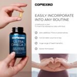 CORREXIKO Ultra Omega 3 Capsules - High Strength 1000mg EPA & 498mg DHA - Aids Skin Hydration to Reduce Fine Lines & Dry, Dehydrated Skin - Supports Joint & Brain Health - 60 Tablets, 1 Month Supply - Image 6
